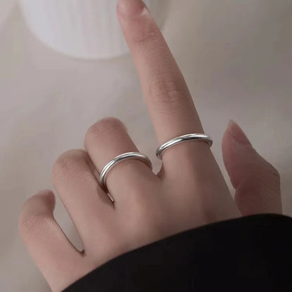 Simple Style Geometric Solid Color Sterling Silver Rings