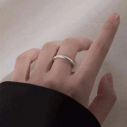 Simple Style Geometric Solid Color Sterling Silver Rings