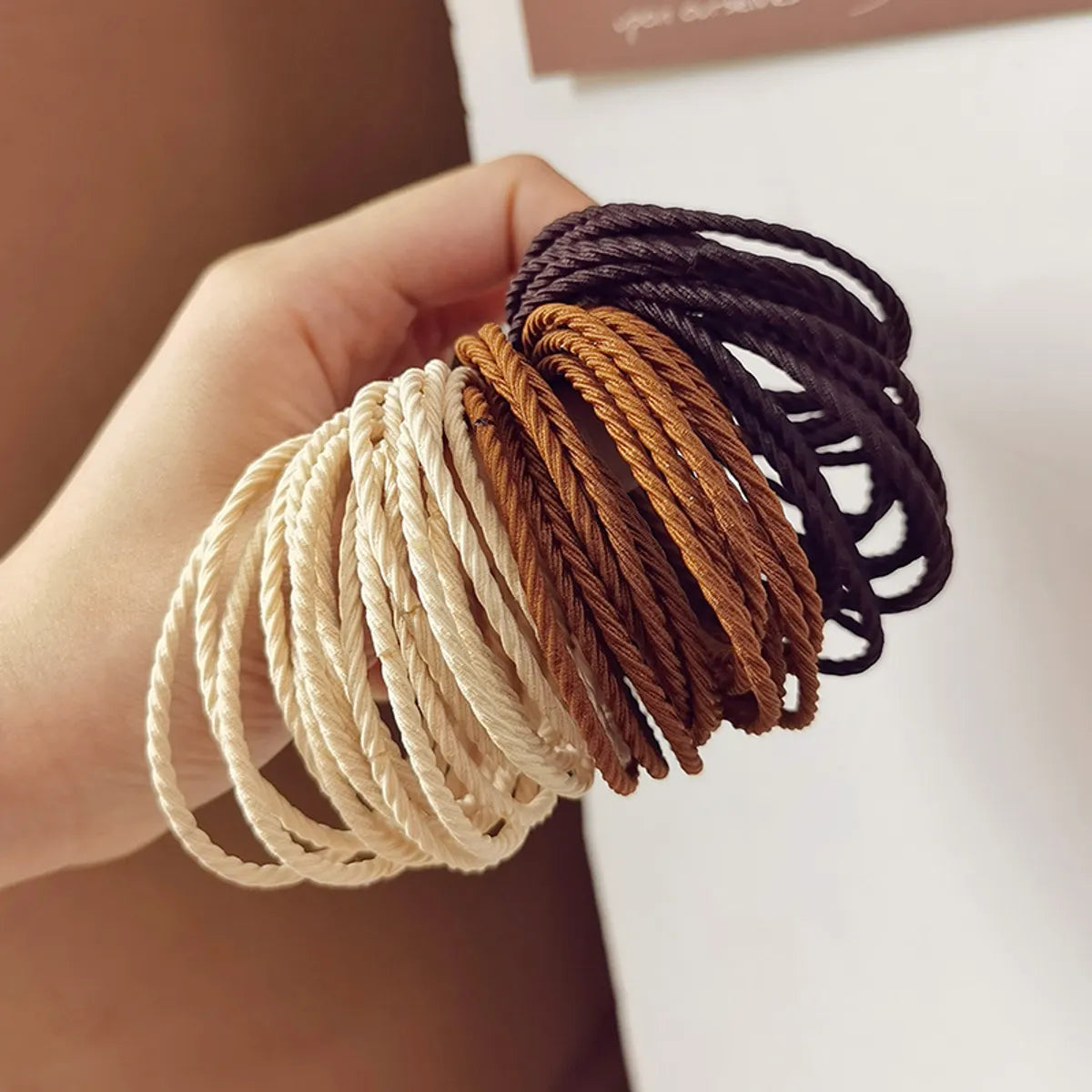 Simple Style Geometric Solid Color Synthetic Fibre Hair Tie