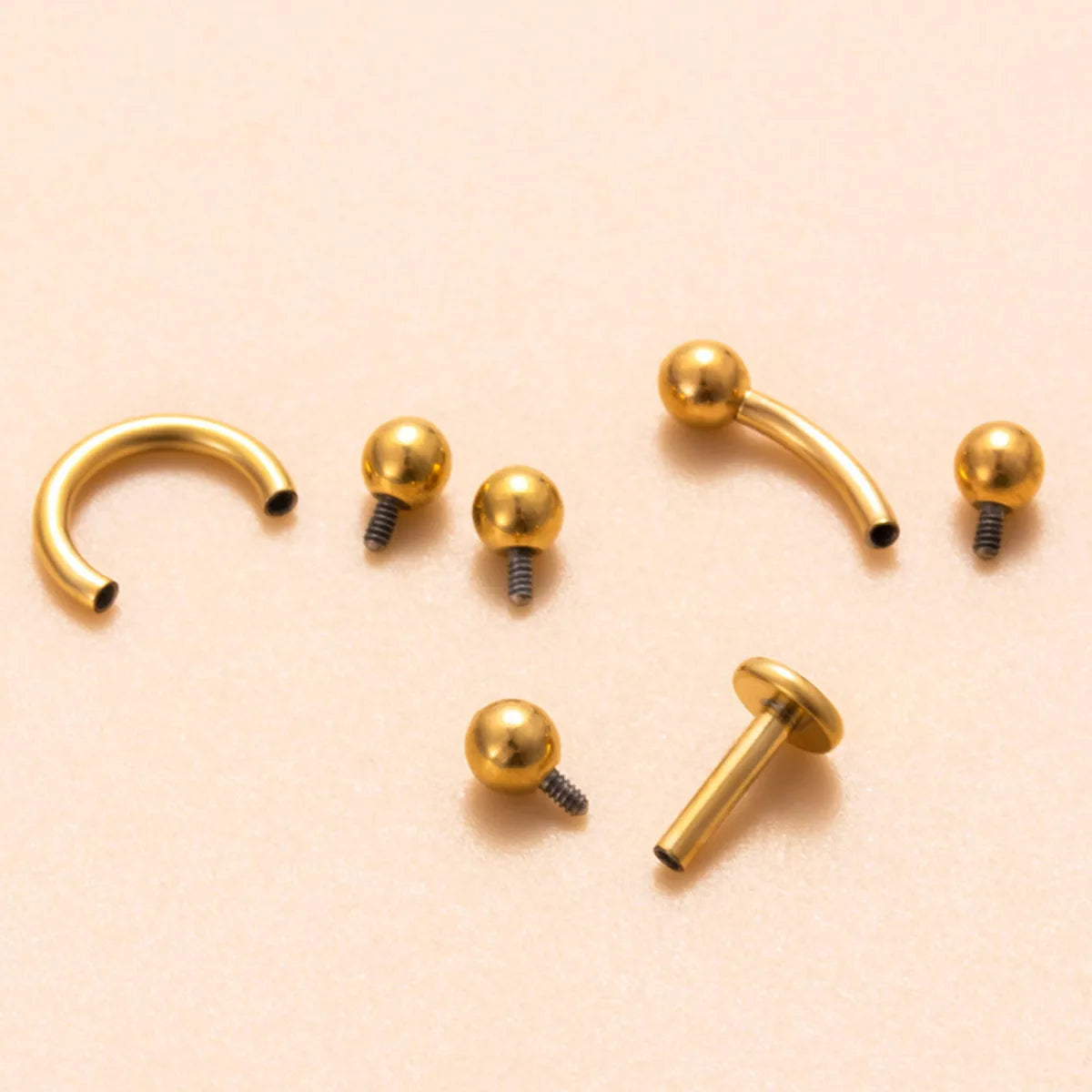 Simple Style Geometric Solid Color Titanium Alloy 18k Gold Plated Ear Studs In Bulk