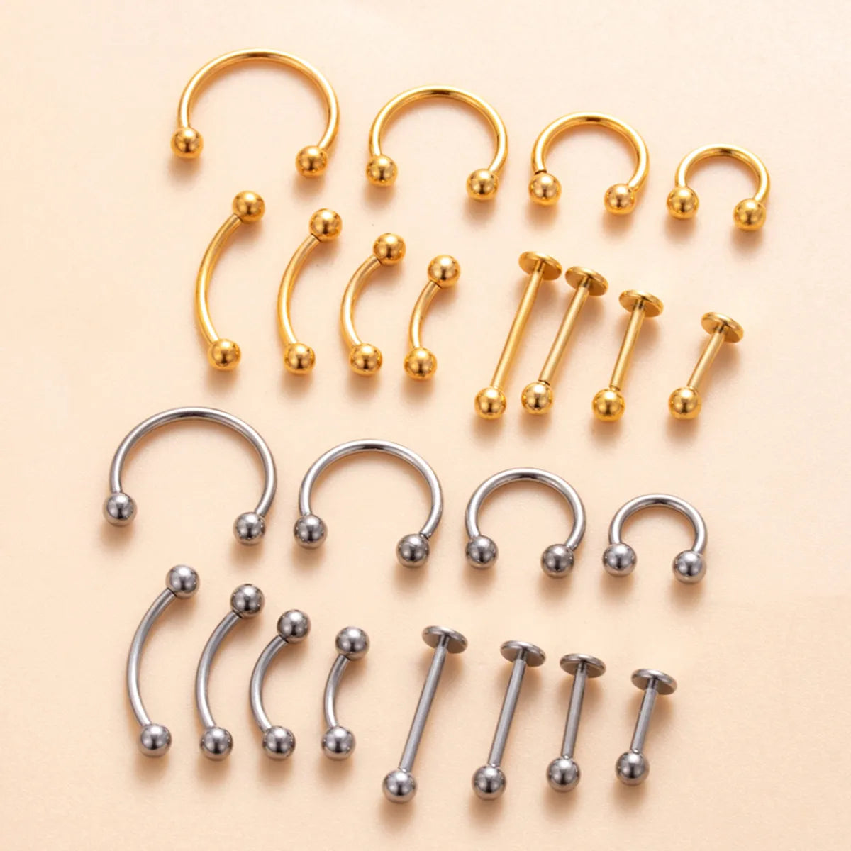 Simple Style Geometric Solid Color Titanium Alloy 18k Gold Plated Ear Studs In Bulk