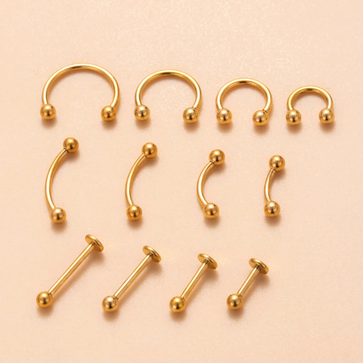 Simple Style Geometric Solid Color Titanium Alloy 18k Gold Plated Ear Studs In Bulk