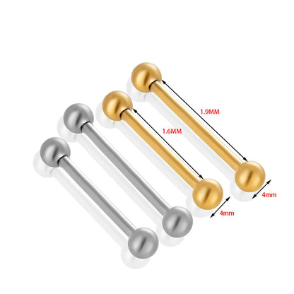 1 Piece Tongue Rings Simple Style Geometric Solid Color Pure Titanium Plating