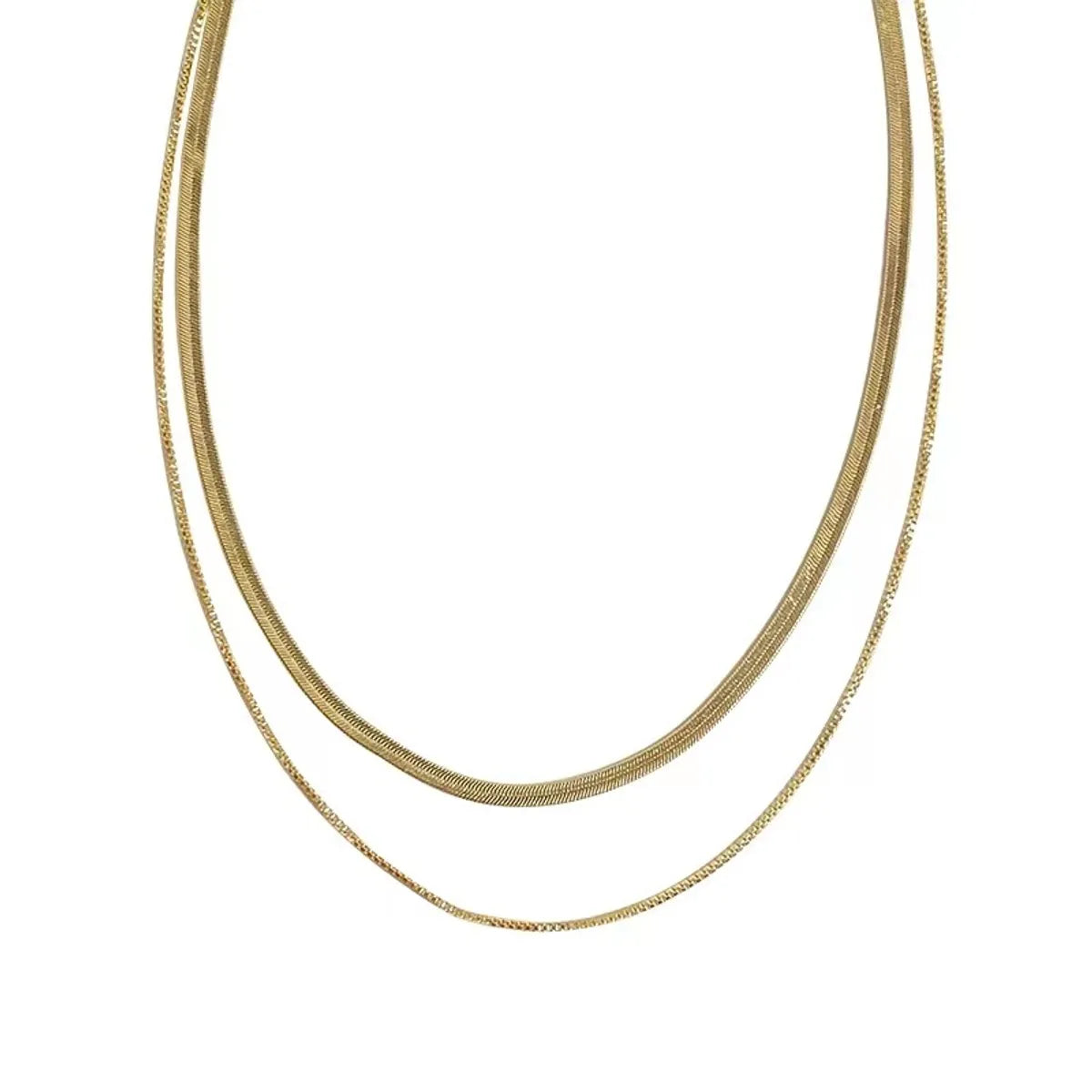 Simple Style Geometric Solid Color Titanium Steel Necklace 1 Piece