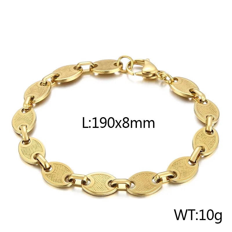 Simple Style Geometric Solid Color Titanium Steel 18K Gold Plated Bracelets In Bulk