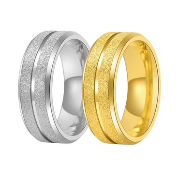 Simple Style Geometric Solid Color Titanium Steel Unisex Rings