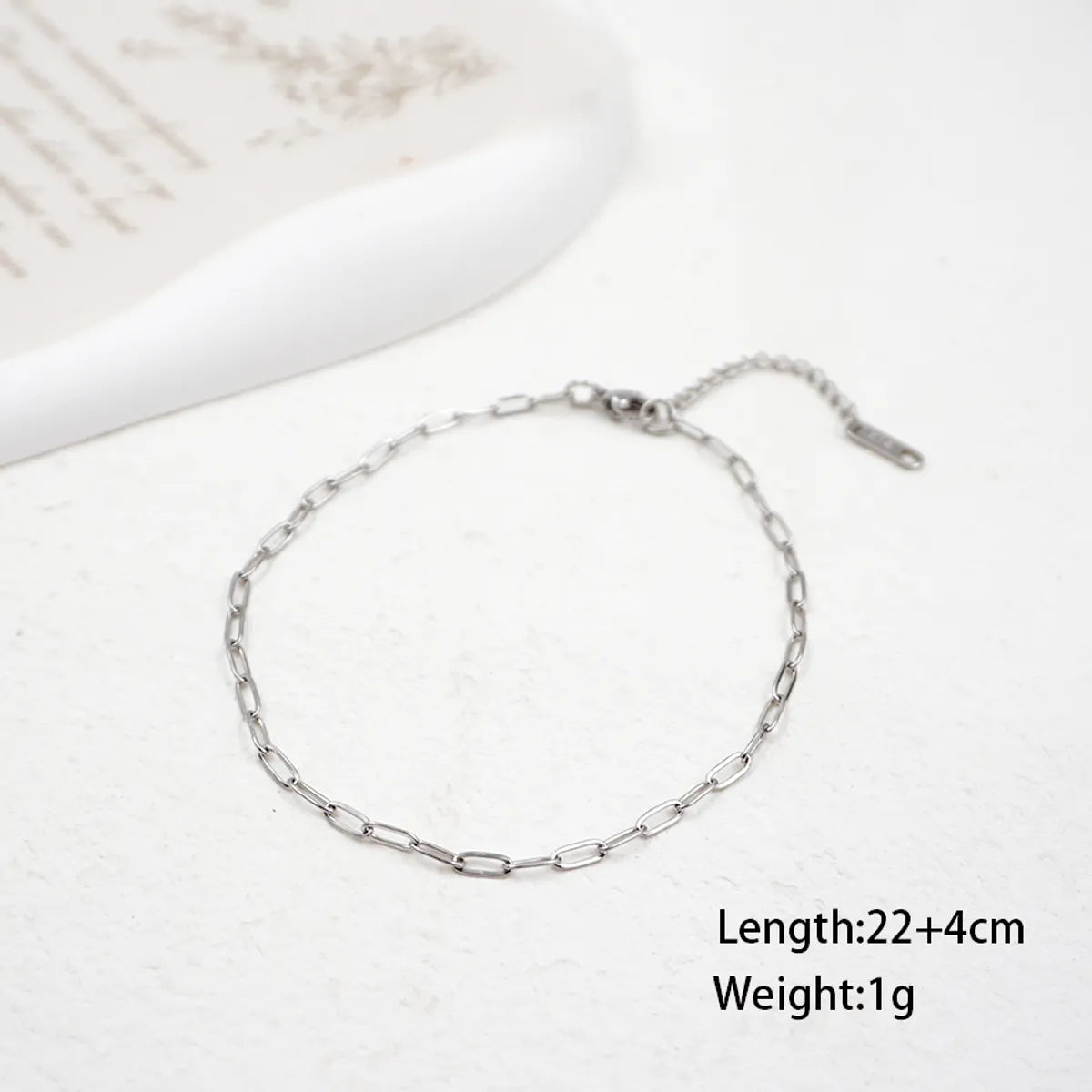 Simple Style Geometric Solid Color Titanium Steel Women'S Anklet