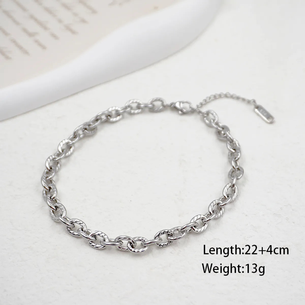 Simple Style Geometric Solid Color Titanium Steel Women'S Anklet