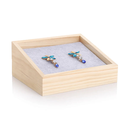 Simple Style Geometric Solid Wood Flannel Jewelry Rack