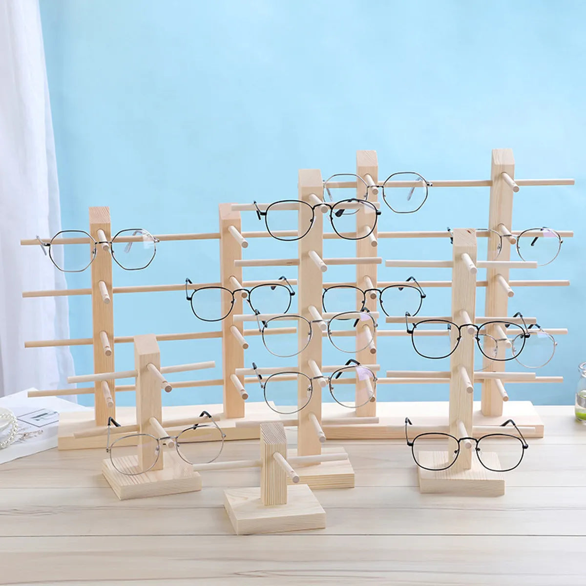 Simple Style Geometric Solid Wood Jewelry Display