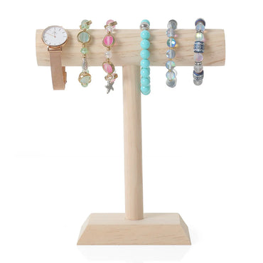 Simple Style Geometric Solid Wood Jewelry Rack