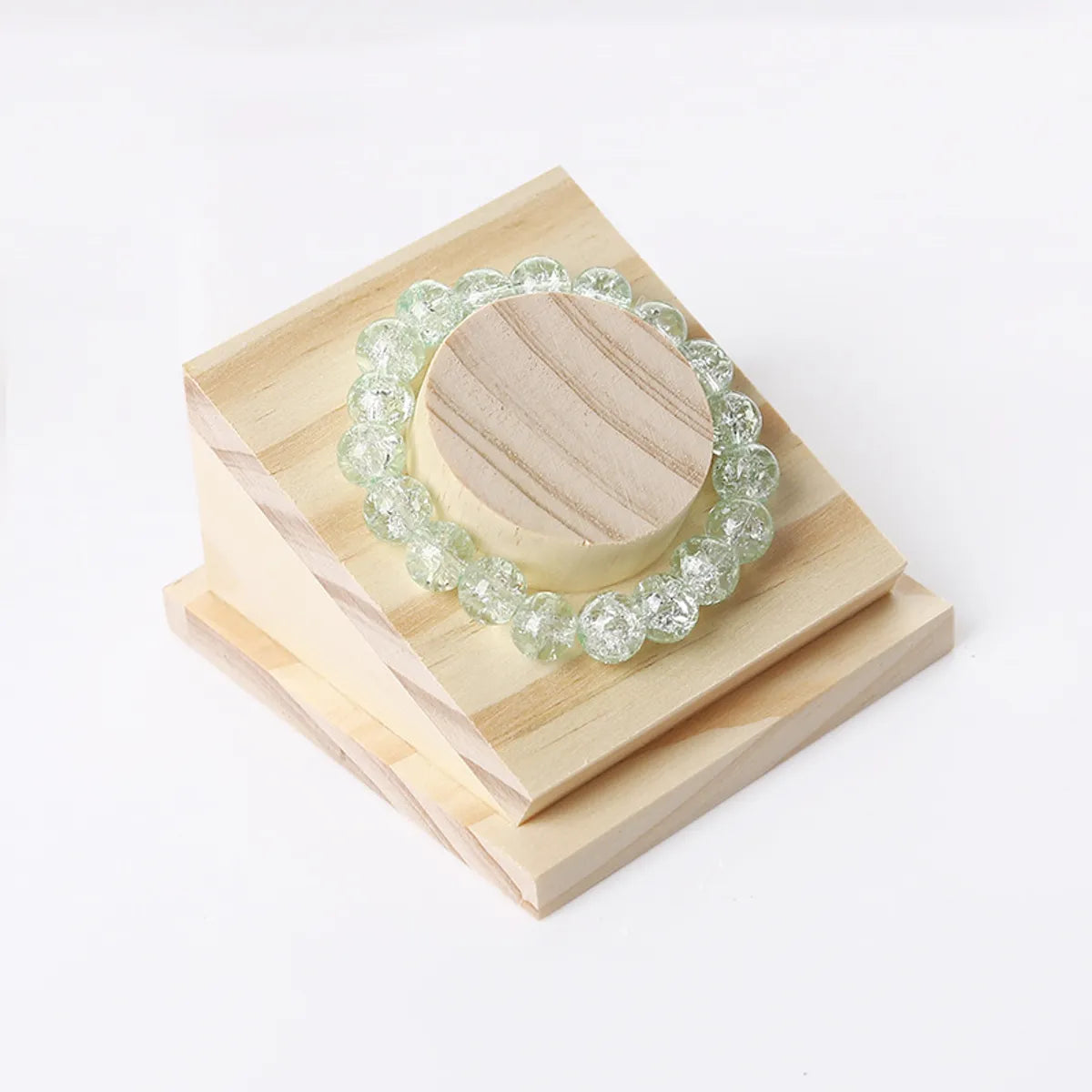 Simple Style Geometric Solid Wood Jewelry Rack