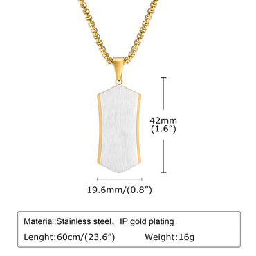 Simple Style Geometric Stainless Steel 18k Gold Plated Men's Pendant Necklace