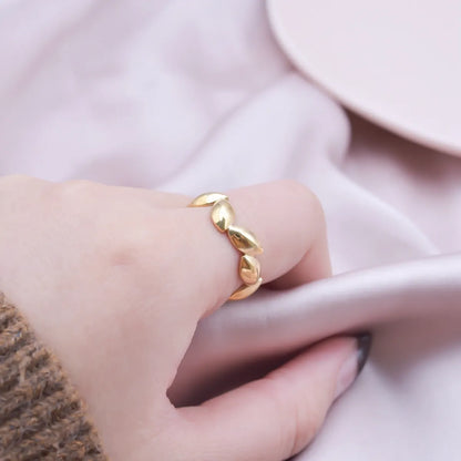 Simple Style Geometric Stainless Steel 18k Gold Plated Open Rings