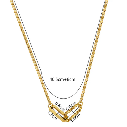 Simple Style Geometric Stainless Steel 18k Gold Plated Pendant Necklace