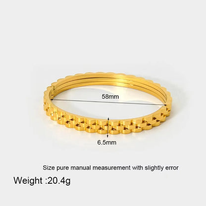 Simple Style Geometric Stainless Steel Buckle Plating 18k Gold Plated Bangle