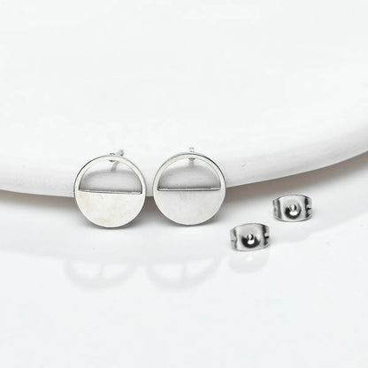 Simple Style Geometric Plating 304 Stainless Steel No Inlaid 18K Gold Plated Ear Studs