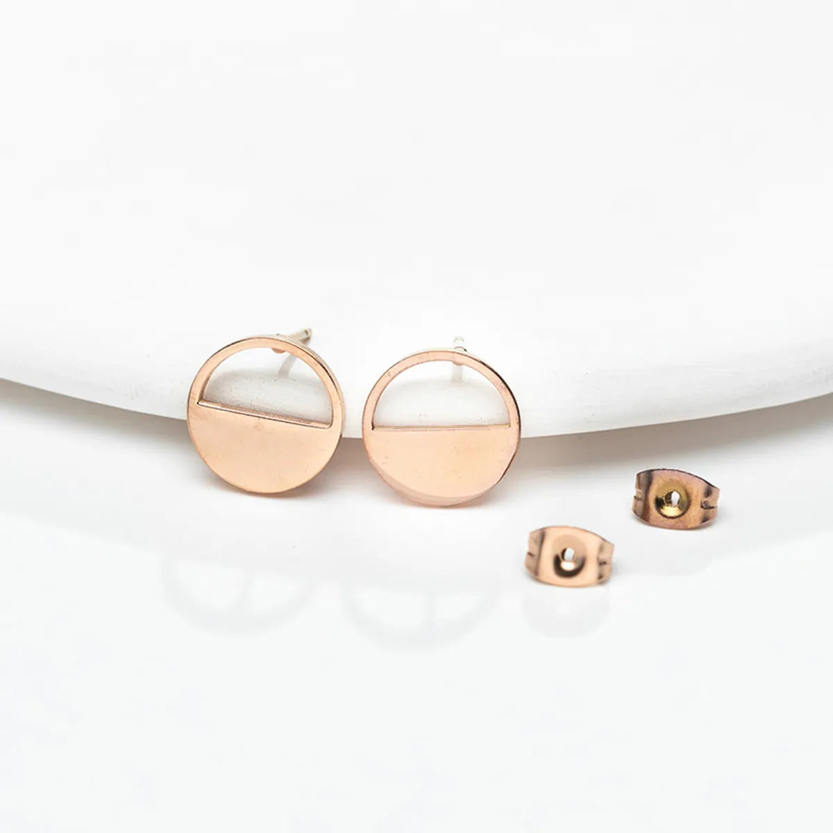 Simple Style Geometric Plating 304 Stainless Steel No Inlaid 18K Gold Plated Ear Studs