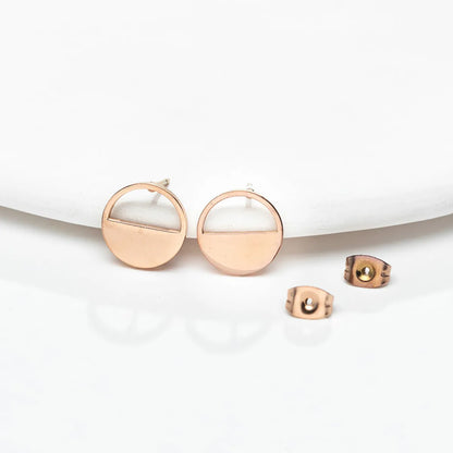 Simple Style Geometric Plating 304 Stainless Steel No Inlaid 18K Gold Plated Ear Studs