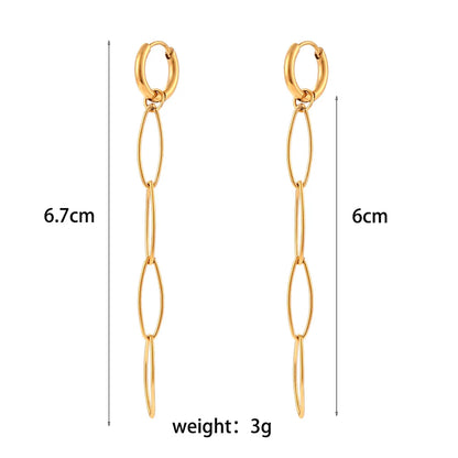 Simple Style Geometric Plating Stainless Steel Gold Plated Earrings