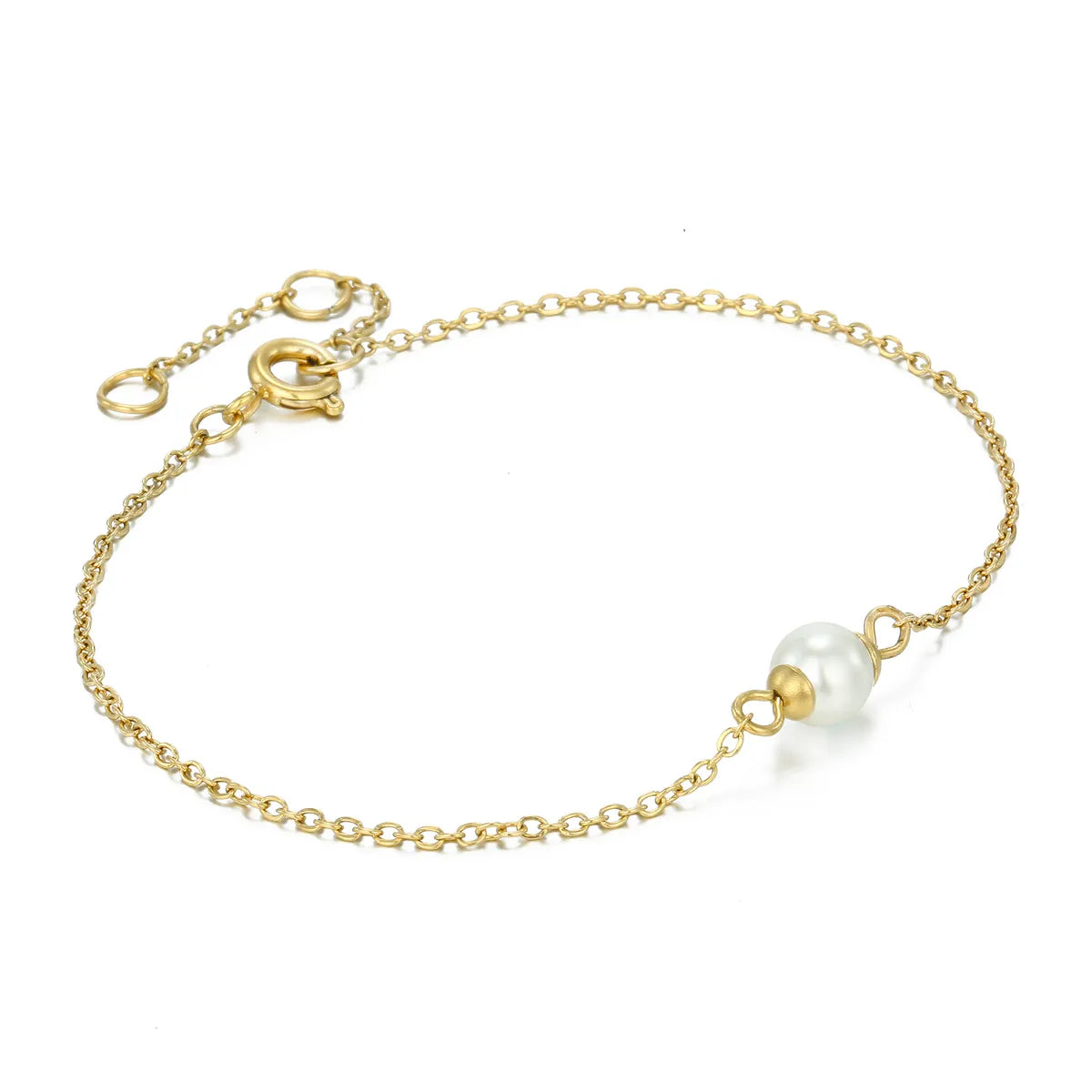 Simple Style Geometric Stainless Steel Gold Plated Artificial Pearls Bracelets