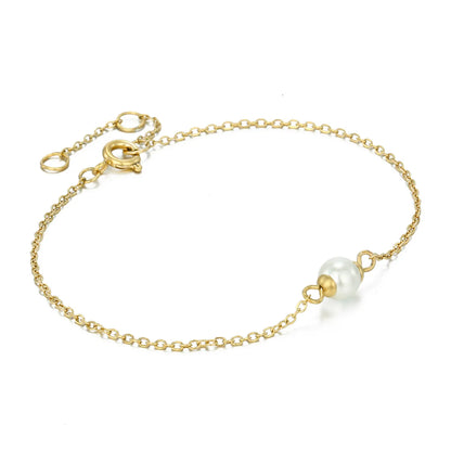 Simple Style Geometric Stainless Steel Gold Plated Artificial Pearls Bracelets