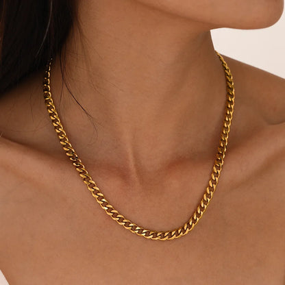 Simple Style Geometric Stainless Steel Gold Plated Necklace