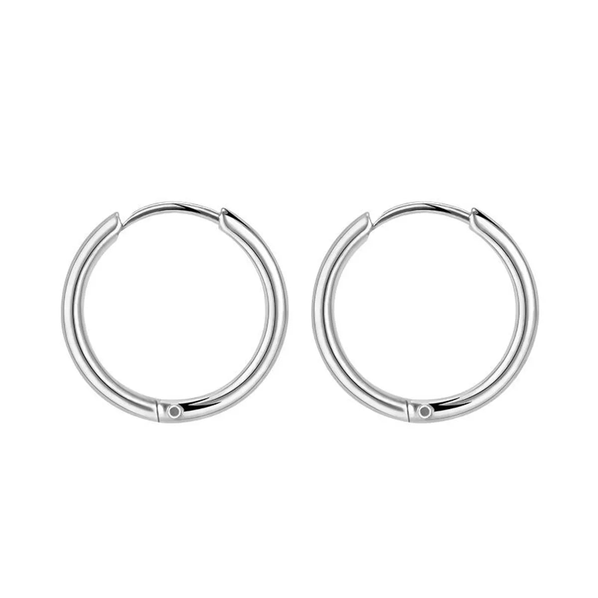 Simple Style Geometric Stainless Steel Hoop Earrings 1 Piece