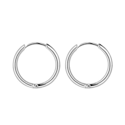 Simple Style Geometric Stainless Steel Hoop Earrings 1 Piece