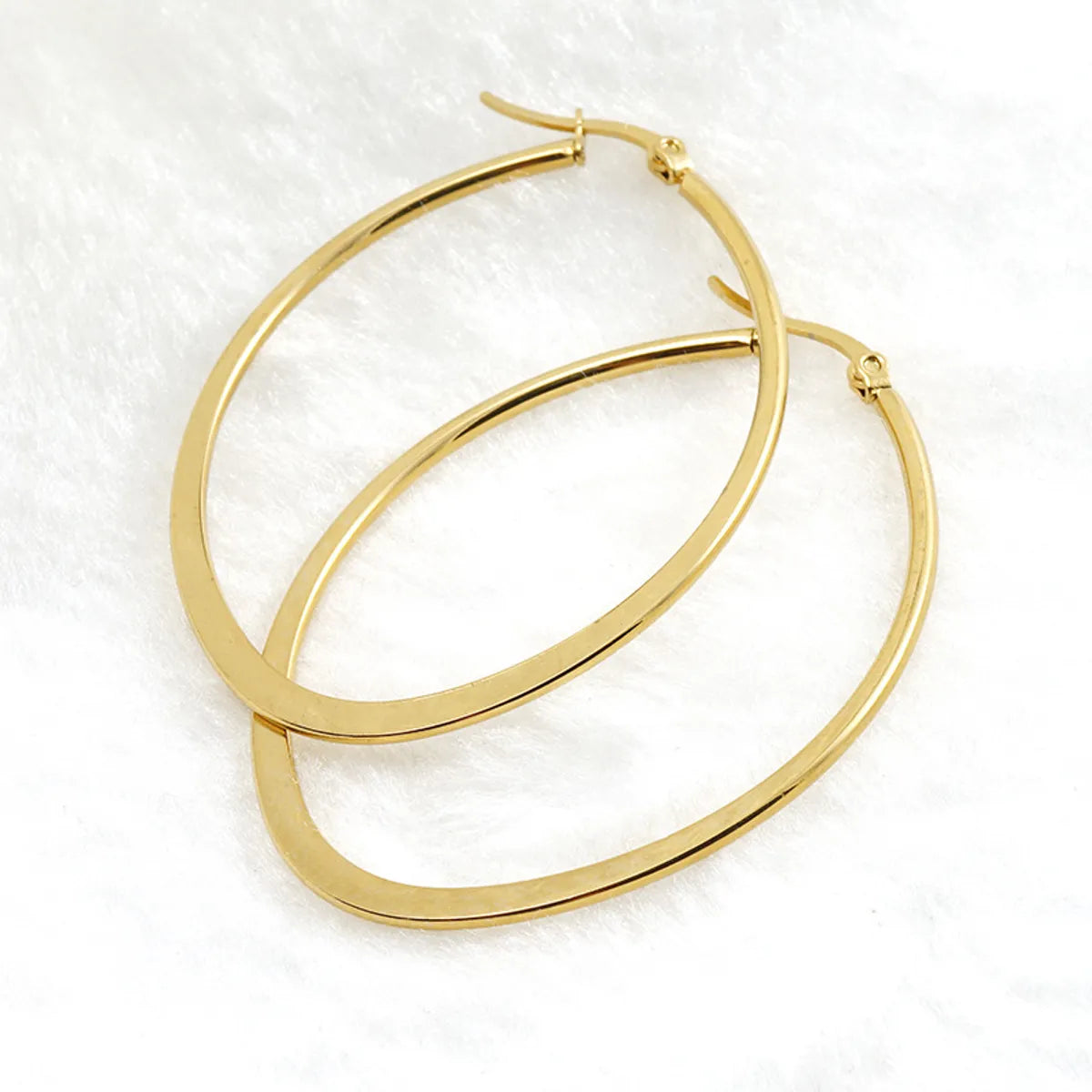 Simple Style Geometric Stainless Steel Hoop Earrings Plating Stainless Steel Earrings