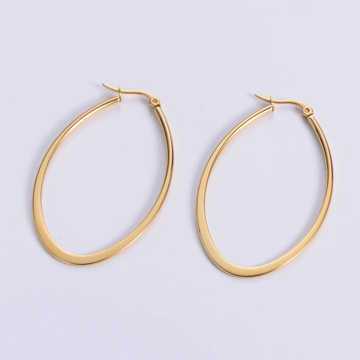 Simple Style Geometric Stainless Steel Hoop Earrings Plating Stainless Steel Earrings