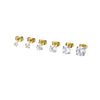 Simple Style Geometric Stainless Steel Inlaid Zircon Ear Studs 1 Piece