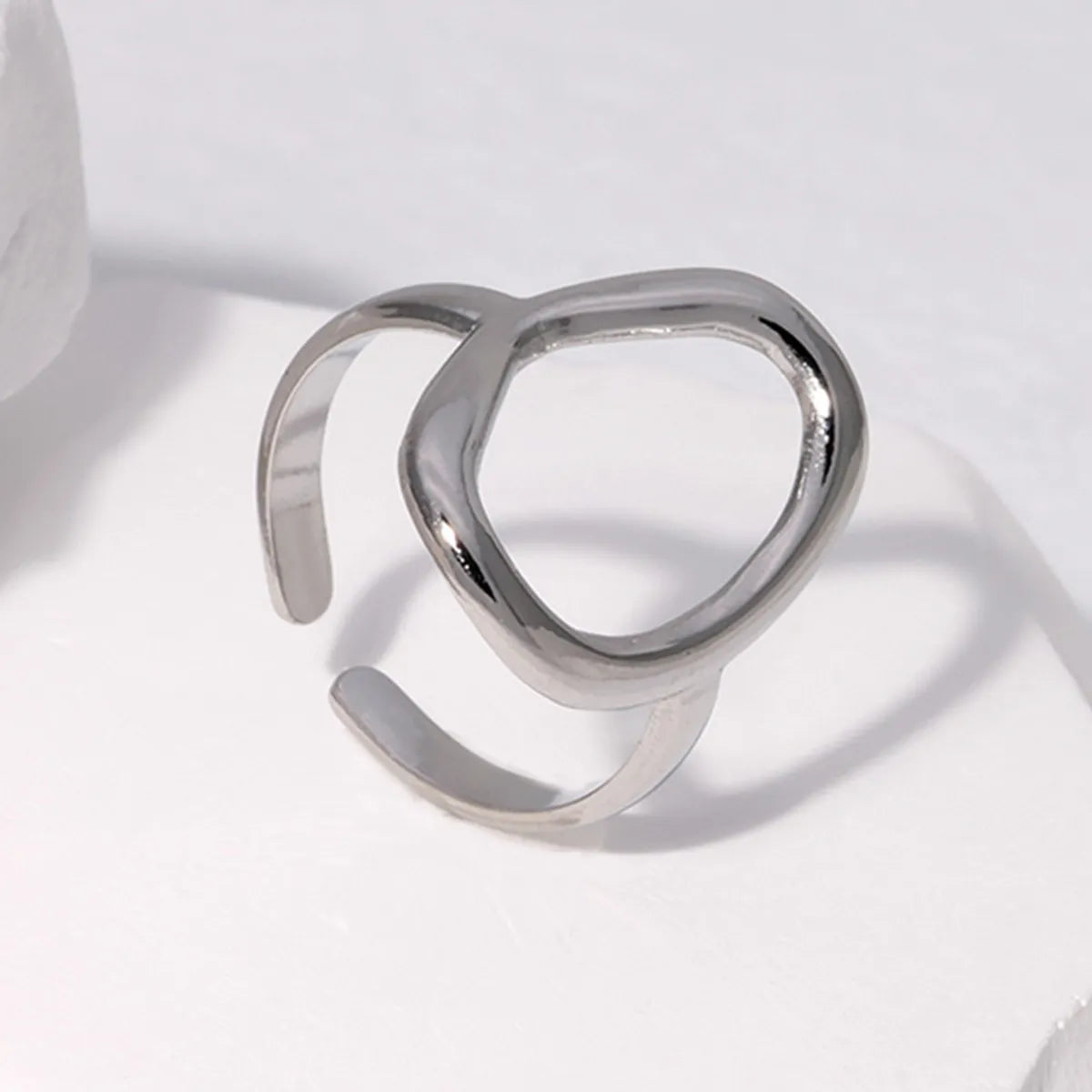 Simple Style Geometric Stainless Steel Irregular Open Ring 1 Piece