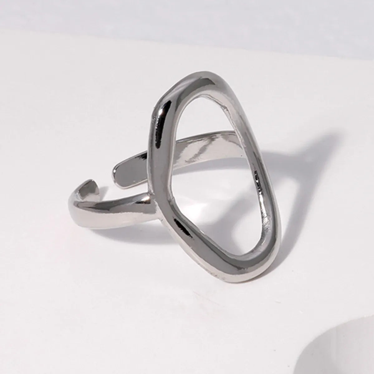 Simple Style Geometric Stainless Steel Irregular Open Ring 1 Piece