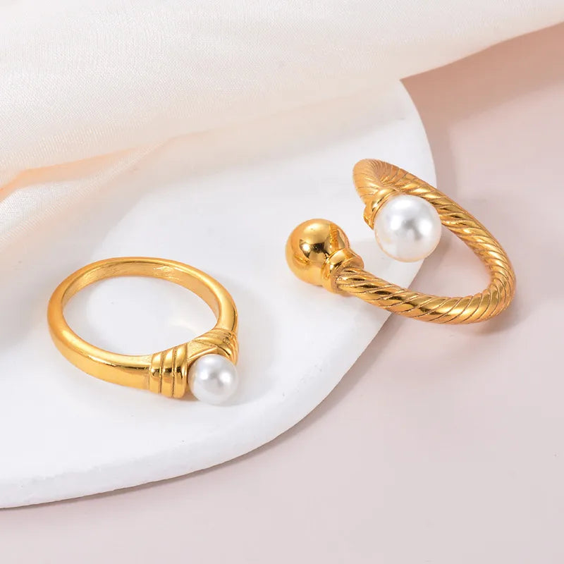 Simple Style Geometric Stainless Steel Irregular Plating Rings