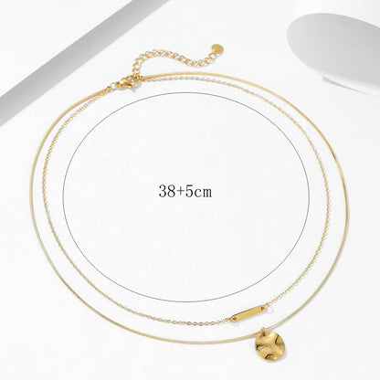 Simple Style Geometric Stainless Steel Layered Necklaces Plating Stainless Steel Necklaces 1 Piece