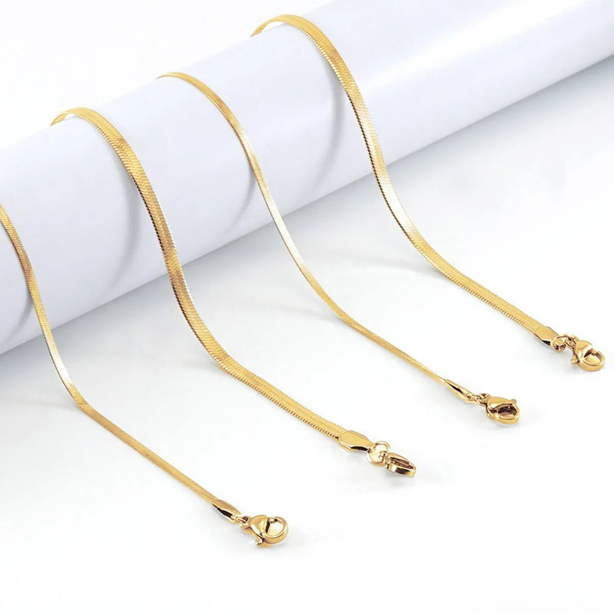 Simple Style Geometric Stainless Steel Plating Layered Necklaces