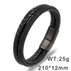 Simple Style Geometric Stainless Steel Leather Rope Plating Men'S Bangle