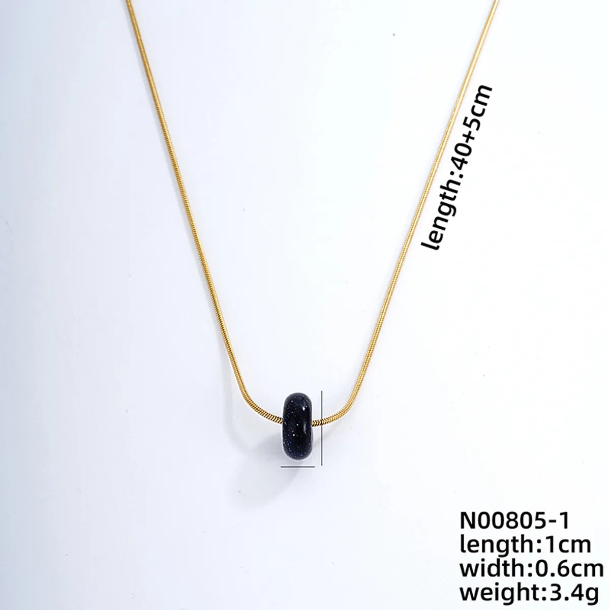 Simple Style Geometric Stainless Steel Natural Stone Unisex Pendant Necklace