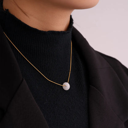 Simple Style Geometric Stainless Steel Natural Stone Unisex Pendant Necklace