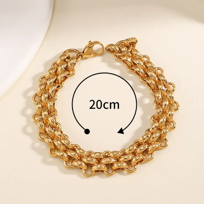 Simple Style Geometric Stainless Steel Plating 18k Gold Plated Bracelets