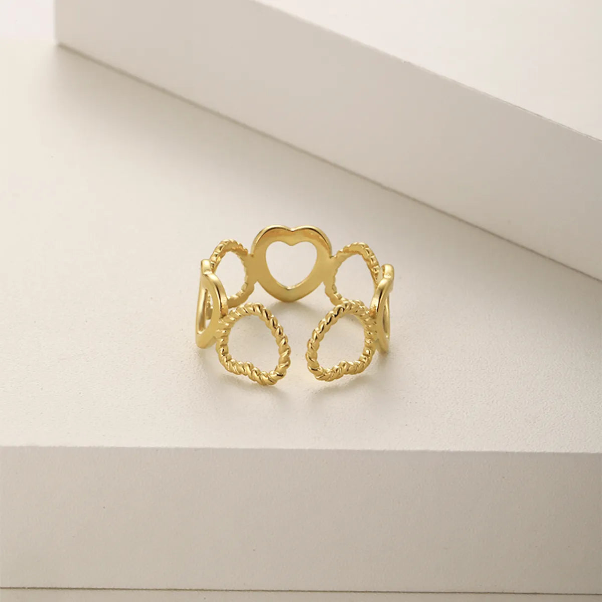 304 Stainless Steel 18K Gold Plated Simple Style Plating Geometric Open Rings