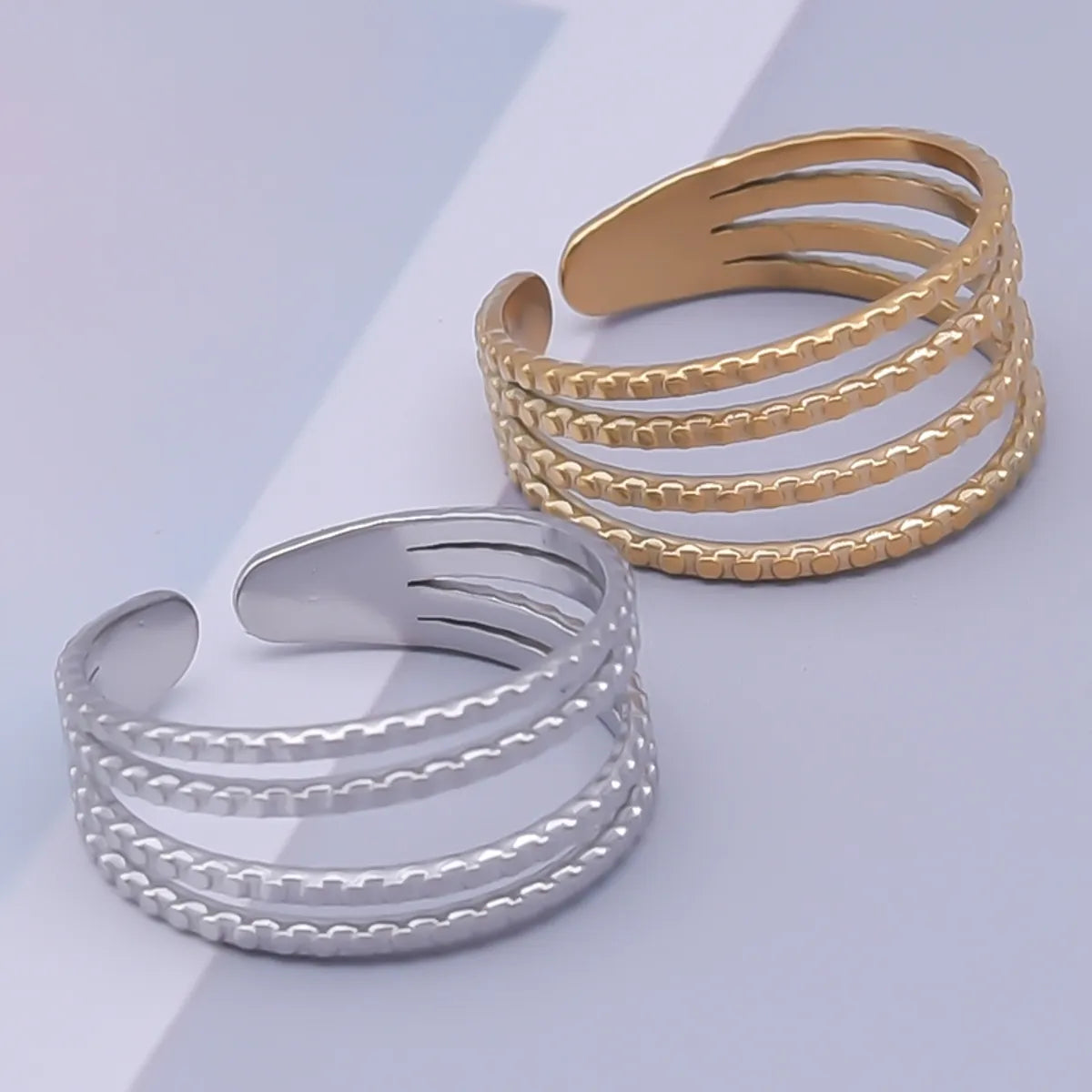 Simple Style Geometric Stainless Steel Plating 18k Gold Plated Open Rings