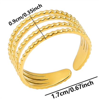 Simple Style Geometric Stainless Steel Plating 18k Gold Plated Open Rings