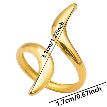 Simple Style Geometric Stainless Steel Plating 18k Gold Plated Open Rings