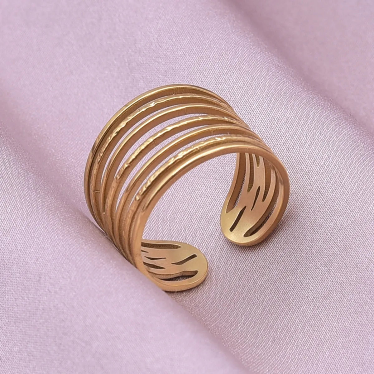 Simple Style Geometric Stainless Steel Plating 18k Gold Plated Open Rings