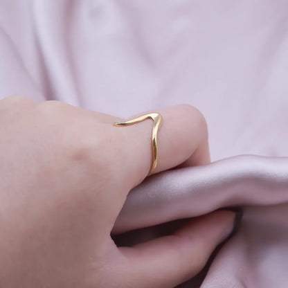 Simple Style Geometric Stainless Steel Plating 18k Gold Plated Open Rings