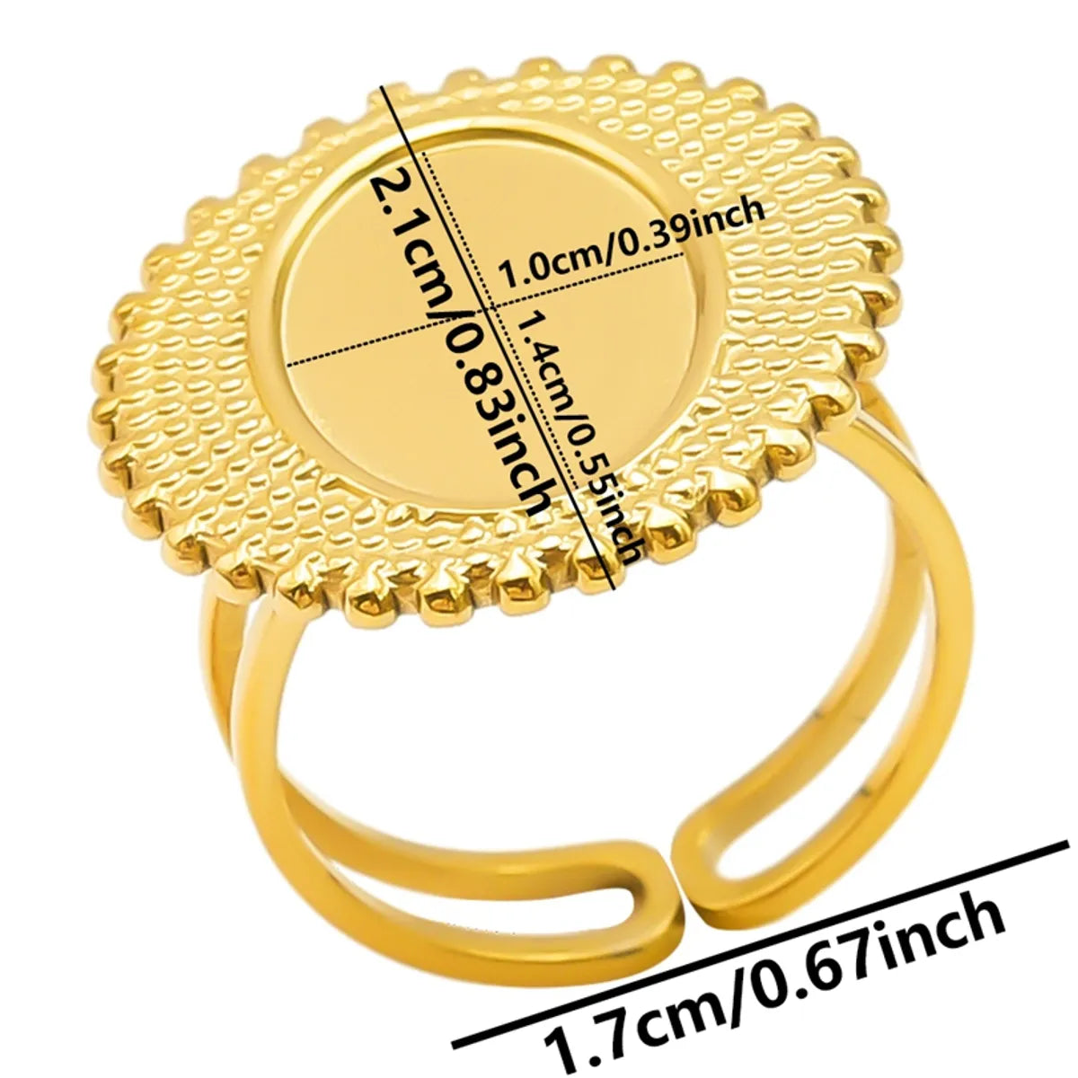 Wholesale Jewelry Simple Style Geometric 304 Stainless Steel 18K Gold Plated Plating Open Rings