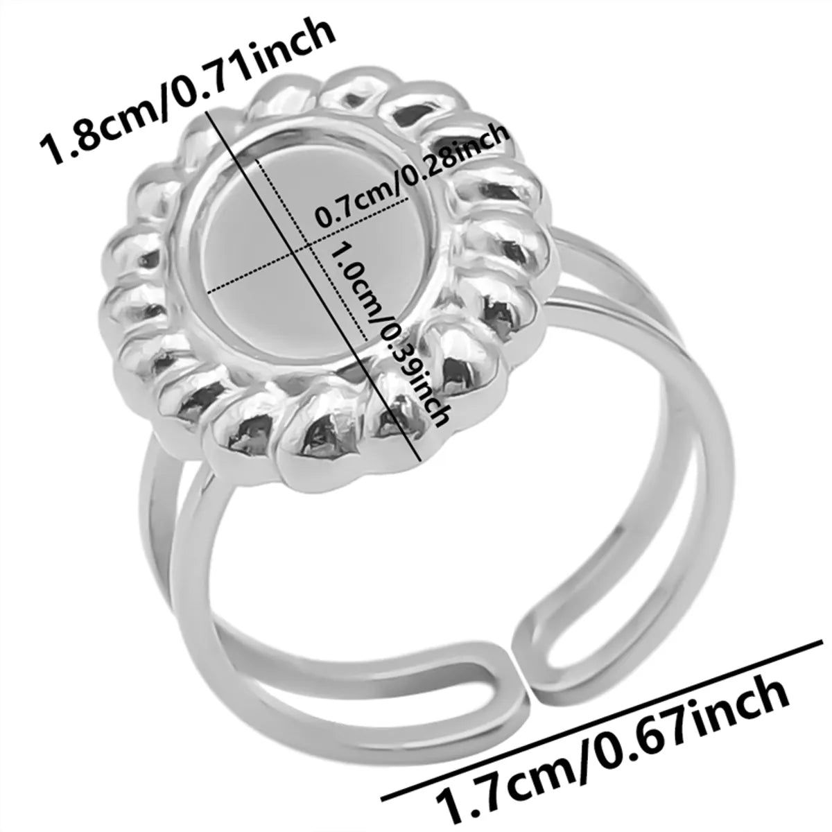 Wholesale Jewelry Simple Style Geometric 304 Stainless Steel 18K Gold Plated Plating Open Rings