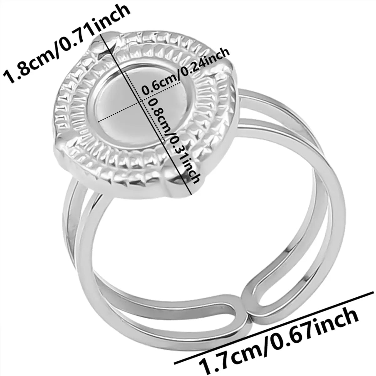 Wholesale Jewelry Simple Style Geometric 304 Stainless Steel 18K Gold Plated Plating Open Rings